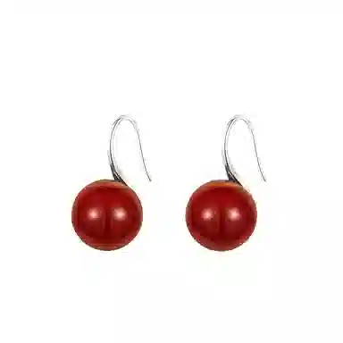 韵系 新年红豆高跟鞋 铜镀金 耳环 女款