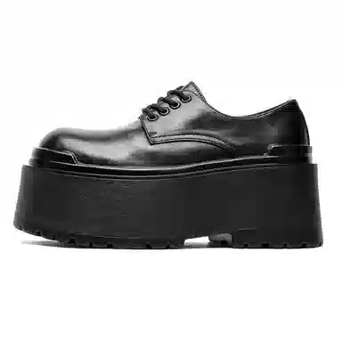 健休 二层牛皮 增高舒适 短靴 男款 黑色