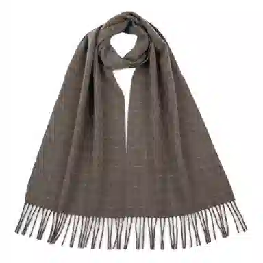 恒源祥 假双面格 山羊绒 绒线围巾 男款