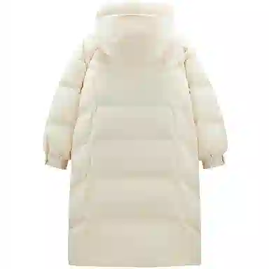 太平鸟 舒适休闲连帽面包服羽绒服 女款 米白