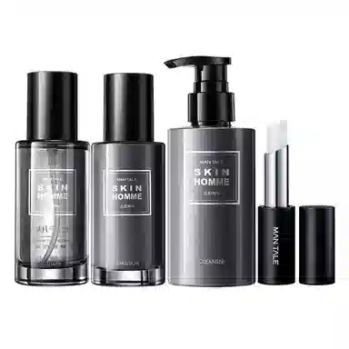 曼逖 烟氨酸 男士护肤套装 深层清洁修护补水滋润控油提亮 洁面乳+爽肤水+保湿乳+唇膏