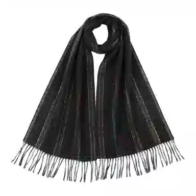 恒源祥 横条保暖 山羊绒 绒线围巾 男款