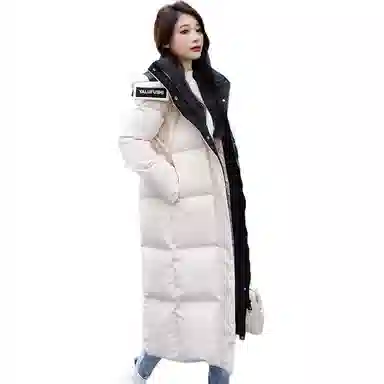 雅鹿 长款修身过膝加厚长袖羽绒服 女款