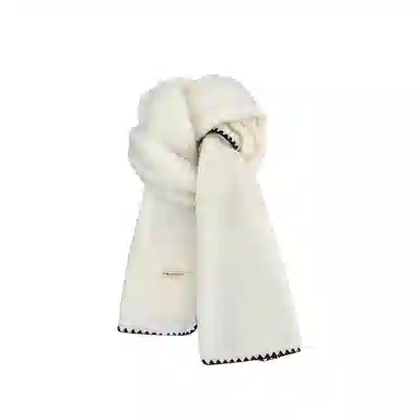 浪莎 超软糯锁边含羊毛围巾女生冬季纯色加厚保暖百搭韩系氛围感围脖护颈披肩 男女同款情侣款 礼盒装 绒线围巾 男女同款情侣款