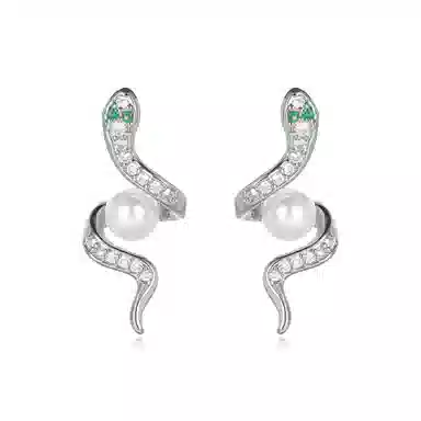 韵系 微镶灵蛇 铜镀金 耳环 女款