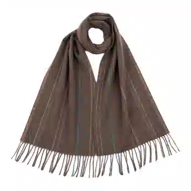 恒源祥 横条保暖 山羊绒 绒线围巾 男款