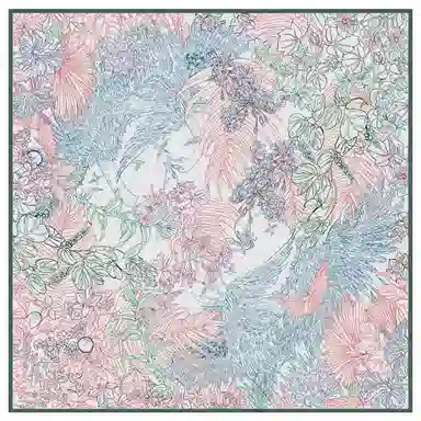 上海故事 双面提花中方巾保暖蓄热轻盈滑爽光泽柔和舒适透气抗皱耐磨多色选择礼盒包装 绵羊毛 丝巾 女款