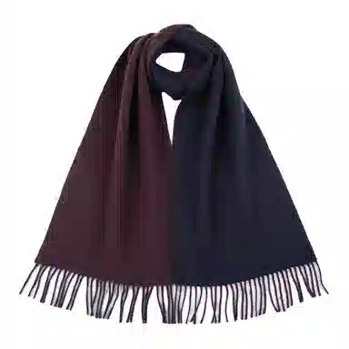 恒源祥 粗纺双面素色水纹 山羊绒 绒线围巾 男款