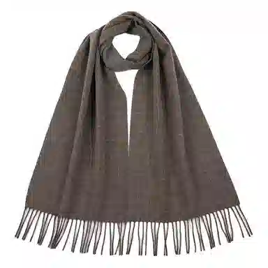 恒源祥 假双面格 山羊绒 绒线围巾 男款