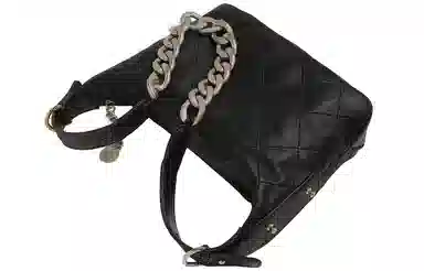 妙迪 新款黑金高级感时尚小众菱格 真皮羊皮 链条包饺子包单肩斜挎包 女款 多色