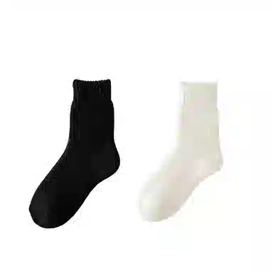 棉基因 舒适保暖发热羊绒加厚加绒纯色中居家百搭中筒袜 女款 组合装