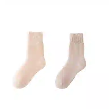 棉基因 舒适保暖发热羊绒加厚加绒纯色中居家百搭中筒袜 女款 组合装