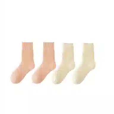 棉基因 舒适保暖发热羊绒加厚加绒纯色中居家百搭中筒袜 女款 组合装