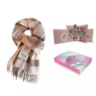 匹克 冬季防寒保暖多巴胺文艺小清新流苏披肩两用 羊仔毛 聚酯纤维 绒线围巾 男女同款情侣款 棕色/蔚蓝/粉色/米白