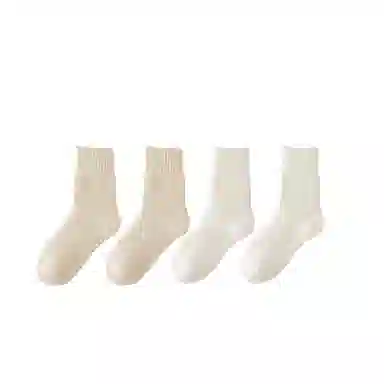 棉基因 舒适保暖发热羊绒加厚加绒纯色中居家百搭中筒袜 女款 组合装