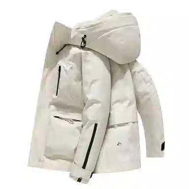 鸭鸭 可拆卸内胆三合一连帽纯色时尚简约保暖性强百搭多口袋设计户外机能羽绒服 男女同款