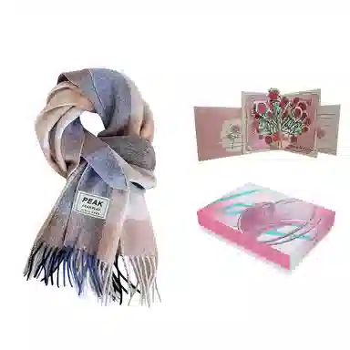 匹克 冬季防寒保暖多巴胺文艺小清新流苏披肩两用 羊仔毛 聚酯纤维 绒线围巾 男女同款情侣款 棕色/蔚蓝/粉色/米白