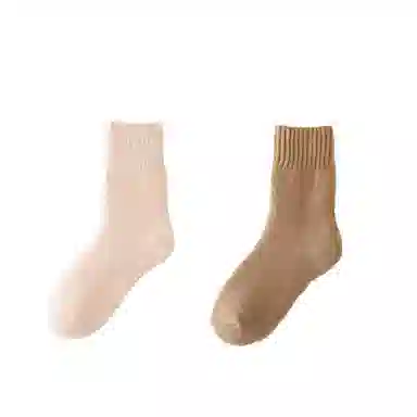 棉基因 舒适保暖发热羊绒加厚加绒纯色中居家百搭中筒袜 女款 组合装