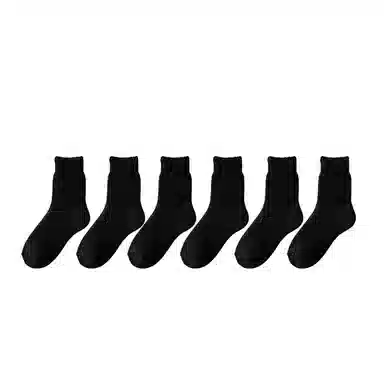 棉基因 舒适保暖发热羊绒加厚加绒纯色中居家百搭中筒袜 女款 组合装