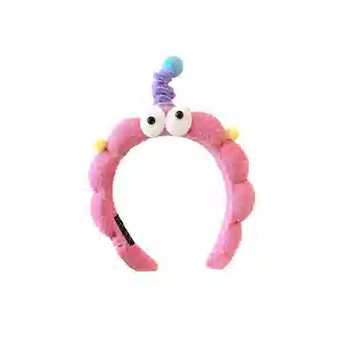 水中玉 可爱趣味扭扭棒大眼仔发捆压发发卡高颅顶防滑洗脸头箍头饰 布艺 发箍 女款