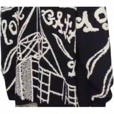 Acne Studios Crew Neck Printed Knit Sweater Black