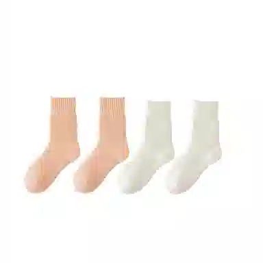 棉基因 舒适保暖发热羊绒加厚加绒纯色中居家百搭中筒袜 女款 组合装