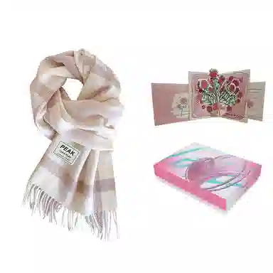 匹克 冬季防寒保暖多巴胺文艺小清新流苏披肩两用 羊仔毛 聚酯纤维 绒线围巾 男女同款情侣款 棕色/蔚蓝/粉色/米白