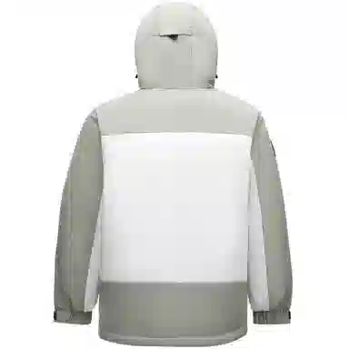 企鹅 户外拼色热能保暖防风工装派克加厚羽绒服 男女同款