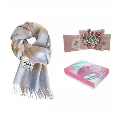 匹克 冬季防寒保暖多巴胺文艺小清新流苏披肩两用 羊仔毛 聚酯纤维 绒线围巾 男女同款情侣款 棕色/蔚蓝/粉色/米白