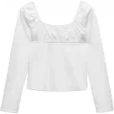 ZARA Square Neck Bow Shirt