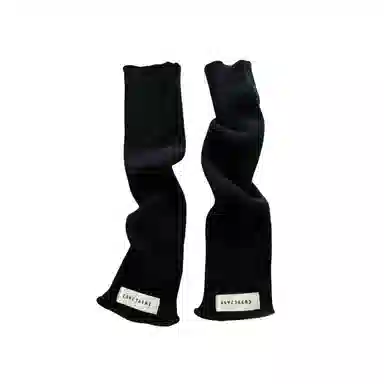 北极绒 粉色多巴胺少女纯色针织毛线袖套针织长款秋冬百搭学生堆堆袖 聚酯纤维 手套 女款