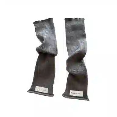 北极绒 粉色多巴胺少女纯色针织毛线袖套针织长款秋冬百搭学生堆堆袖 聚酯纤维 手套 女款