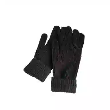 北极绒 韩国克莱因蓝毛线针织可爱冬季加厚保暖可触屏露手指头分指骑车百搭潮流 聚酯纤维 绒线手套 男女同款情侣款