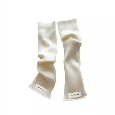 北极绒 粉色多巴胺少女纯色针织毛线袖套针织长款秋冬百搭学生堆堆袖 聚酯纤维 手套 女款