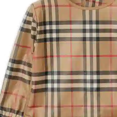 Burberry Kids Check Pullover Tee Beige