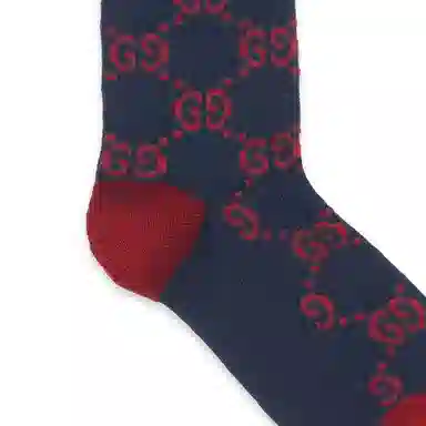 GUCCI FW22 Colorblock Socks Navy Blue