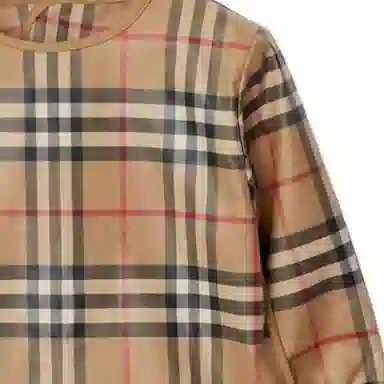 Burberry Kids Check Pullover Tee Beige