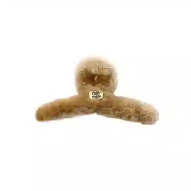 水中玉 秋冬毛绒抓夹大号鲨鱼夹后脑勺盘发发卡高级感夹子头饰 布艺 发夹 女款