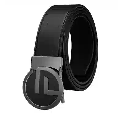 GOLF G Buckle Leather Belt Black Gunmetal Gold