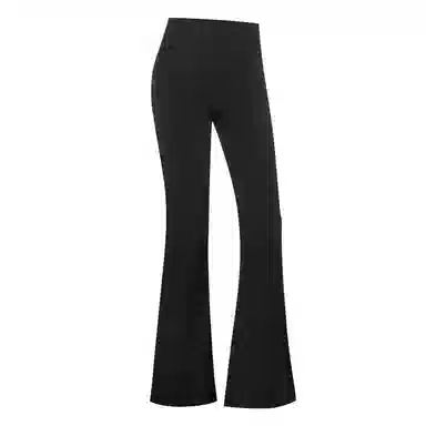 二三二三 加绒蚕丝微喇裤高腰休闲芭比鲨鱼拉链收腹提臀纯色塑身鲨鱼裤 女款 黑色