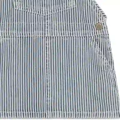 GUCCI STRIPED DENIM DUNGAREE DRESS