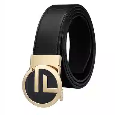 GOLF G Buckle Leather Belt Black Gunmetal Gold