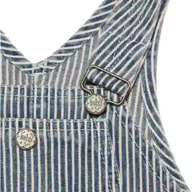 GUCCI STRIPED DENIM DUNGAREE DRESS