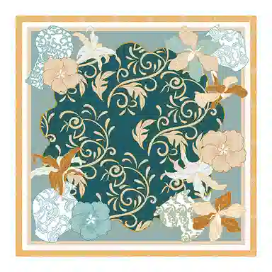 上海故事 繁华之景双面印花真丝中真丝斜纹绸顺滑抗皱亲肤柔软奢华大气 丝巾 女款