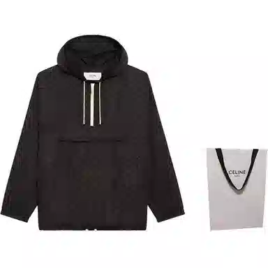 CELINE SS21 Logo Windbreaker Hoodie Black
