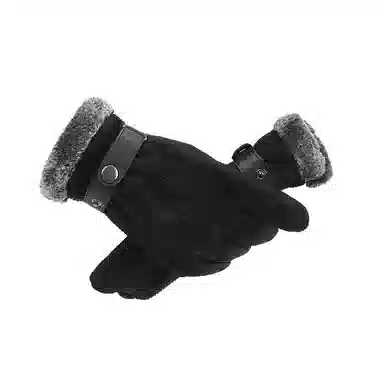 俞兆林 真皮男士冬季开车保暖加绒加厚户外防寒骑行可触屏 猪皮 手套 男款