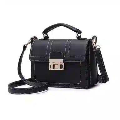 OCTSUI Vintage PU Shoulder Bag Black