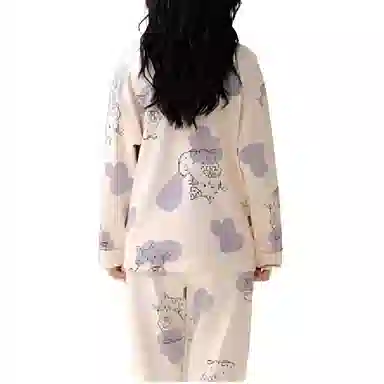 欧迪芬 可外穿家居服舒适休闲简约长袖睡衣套装 女款 尊贵小猫咪