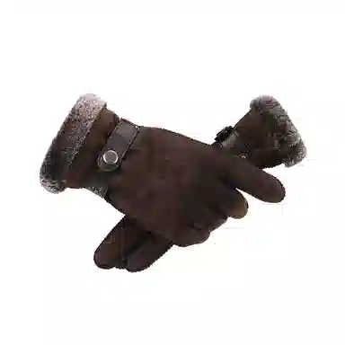 俞兆林 真皮男士冬季开车保暖加绒加厚户外防寒骑行可触屏 猪皮 手套 男款