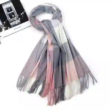 上海故事 时尚美拉德风保暖外出外搭护肩氛围感 聚酯纤维 绒线围巾 女款